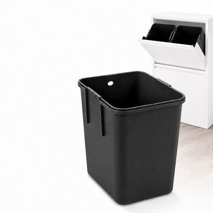 4-Compartment Waste Bin, 4x18L, White, Tilt System