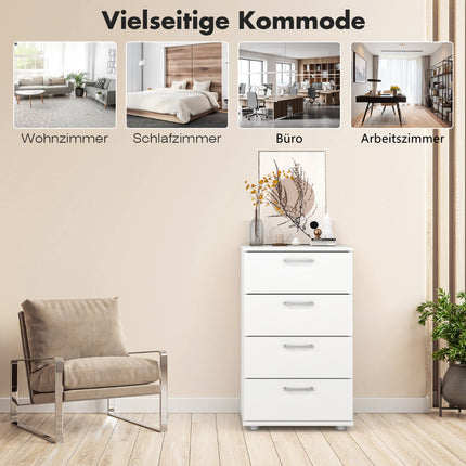 Kommode mit 4 Schubladen, Holz, 50 x 29 x 82 cm