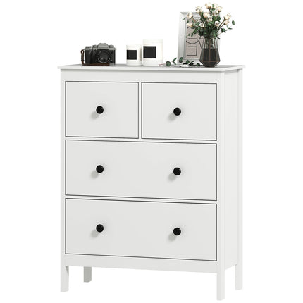 4-Drawer Dresser for Clothes & Linens, White MDF