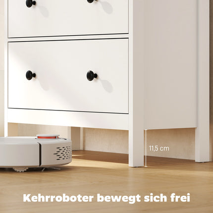 4-Drawer Dresser for Clothes & Linens, White MDF
