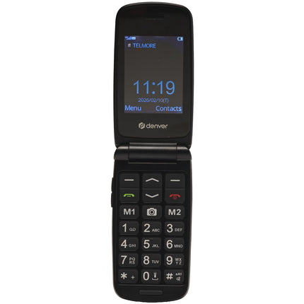 4G Senior Flip Phone with SOS Button, 2.4" Screen, Black