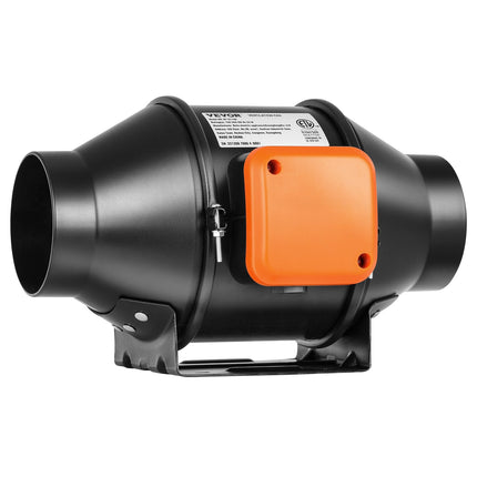 4-Inch Inline Duct Fan, 205 CFM, Temp Humidity Controller