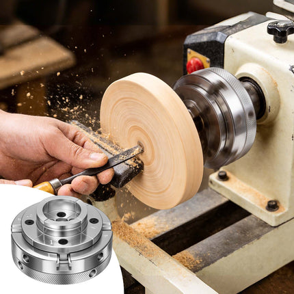 4-Inch Wood Lathe Chuck, 4-Jaw Self-Centering, 1x8 TPI