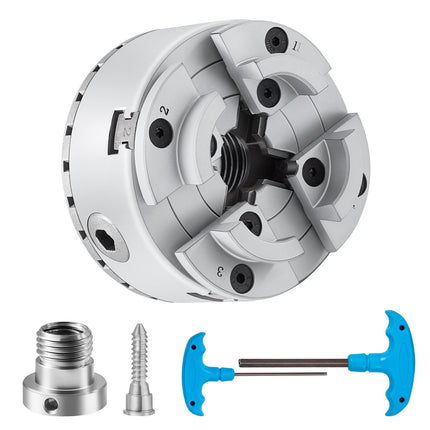 4-Jaw Self-Centering Lathe Chuck, 96 mm, M33 Thread