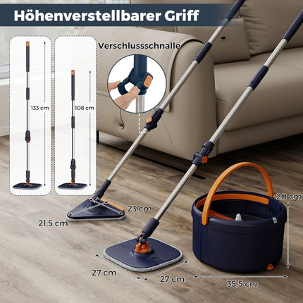 4L Bodenwischer- & Eimersystem mit 360°-Drehkopf