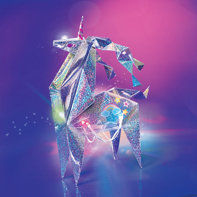 4M Kidzmaker Diy Set Holographic Light Up Origami Unicorn