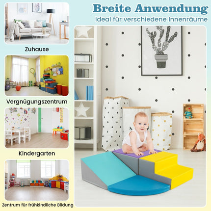 4 stuks schuimblokken om mee te rennen en te klimmen, gigantische bouwstenen, blauw + paars