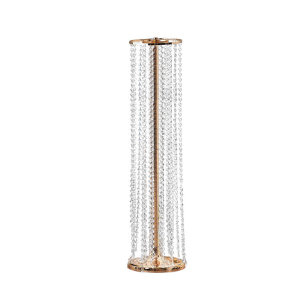 4-Pack 35.4in Crystal Wedding Flower Stands, Gold Iron