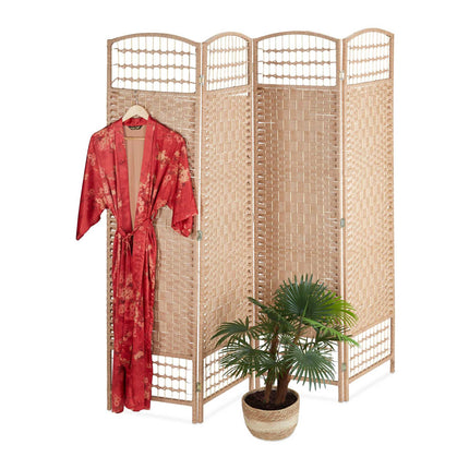 4-Panel Folding Screen in Natural Colour
