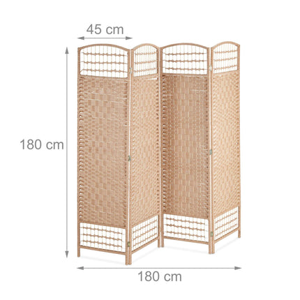 4-Panel Folding Screen in Natural Colour