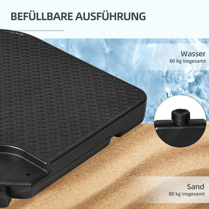 Wetterfester Sonnenschirmständer, fasst bis zu 80 kg Sand