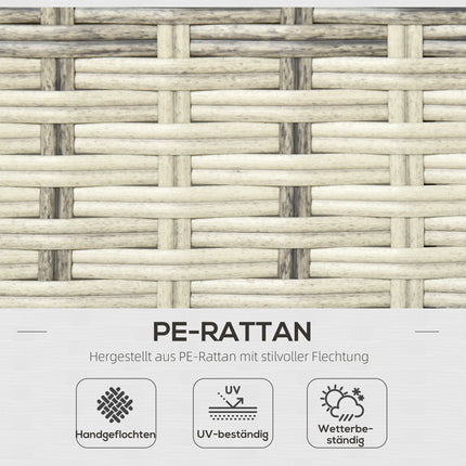 4-teilige Rattan-Gartenmöbel, wetterfest, abnehmbare Bezüge