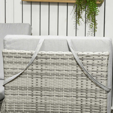 4-teilige Rattan-Gartenmöbel, wetterfest, abnehmbare Bezüge