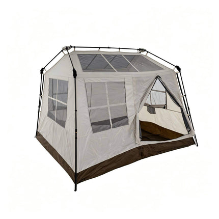 4-Person Pop-Up Camping Tent with Mesh Windows & Skylights