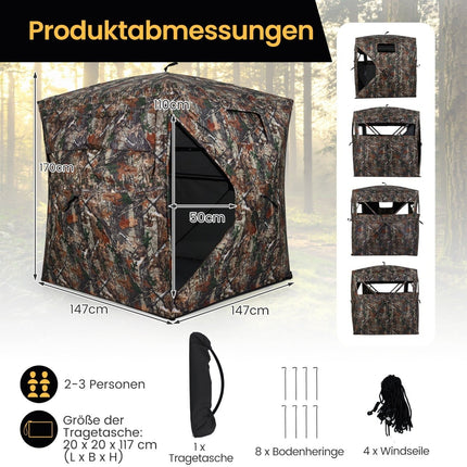 4-Person Pop-Up Hunting Blind with 360 View
