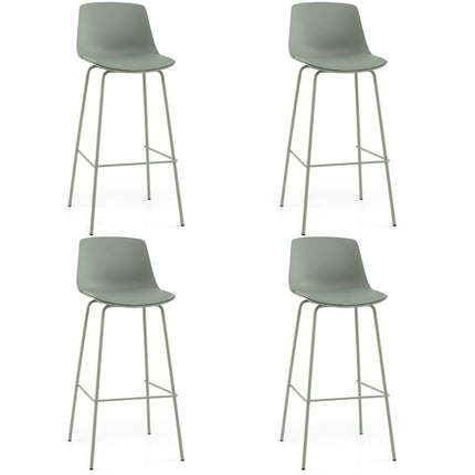 4-Piece Bar Stool Set, Faux Leather, Ergonomic Backrest