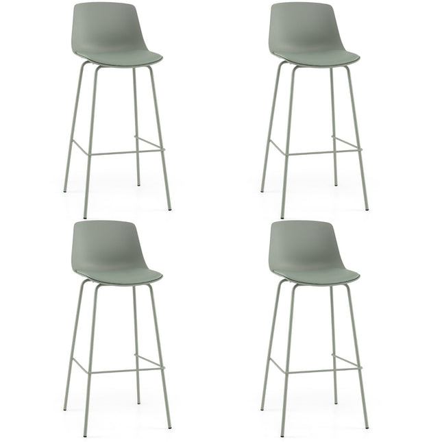 4er-Set Barhocker, Kunstleder, ergonomische Rückenlehne