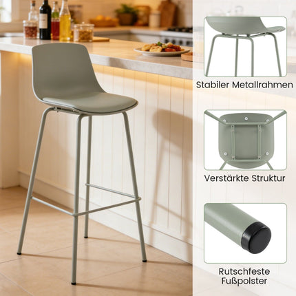4-Piece Bar Stool Set, Faux Leather, Ergonomic Backrest