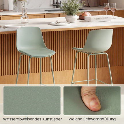 4-Piece Bar Stool Set, Faux Leather, Ergonomic Backrest