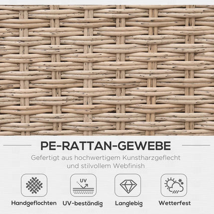 4-teiliges Outdoor-Gartenmöbel-Set aus braunem Polyrattan mit Kissen
