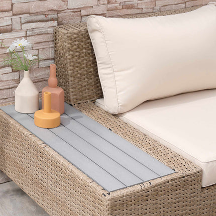 4-teiliges Outdoor-Gartenmöbel-Set aus braunem Polyrattan mit Kissen