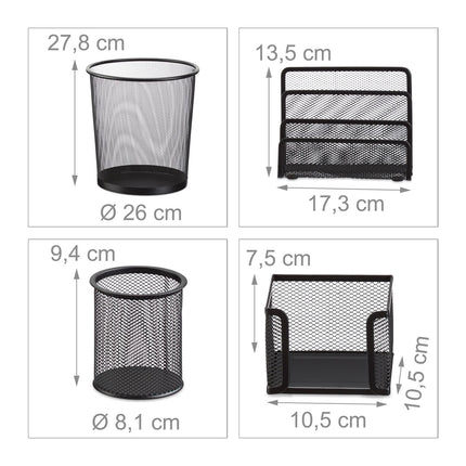 4-teiliges Schreibtisch-Organizer-Set