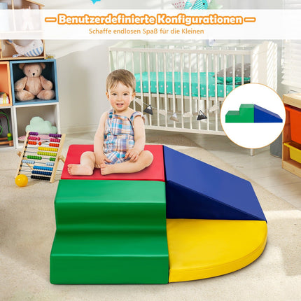 4-teiliges Schaumstoff-Spielset für Kinder – Rechteck, Rutsche, Treppe
