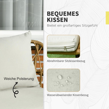 Gartenmöbel-Set aus Rattan – 4-teilig mit Auflagen