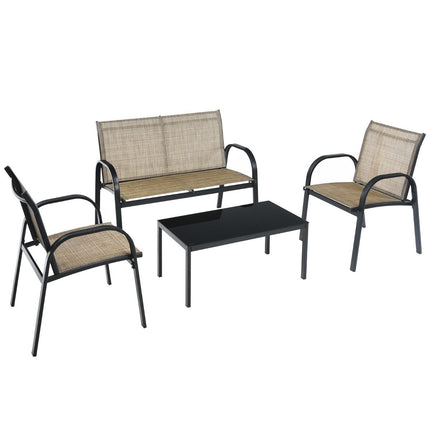 4-Piece Outdoor Furniture Set with Sofa, Chairs & Table