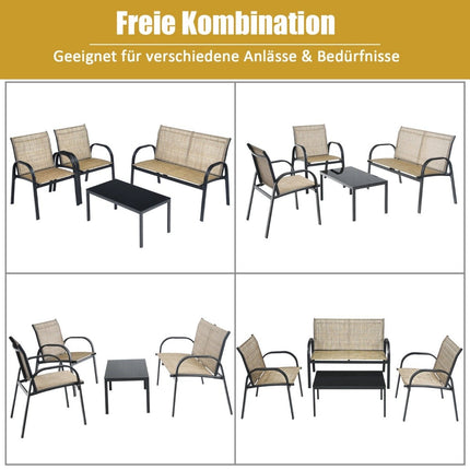 4-Piece Outdoor Furniture Set with Sofa, Chairs & Table