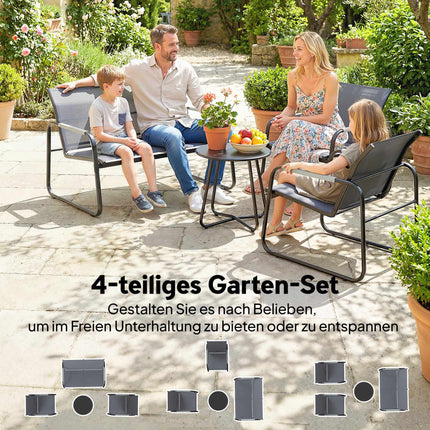4-Piece Patio Furniture Set, Galvanized Steel, Quick-Dry Fabric