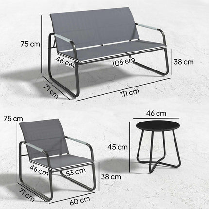 4-Piece Patio Furniture Set, Galvanized Steel, Quick-Dry Fabric