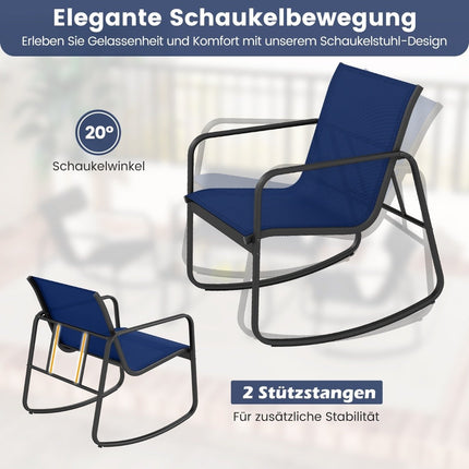 4-teiliges Gartenmöbel-Set mit Schaukelstühlen, Blau