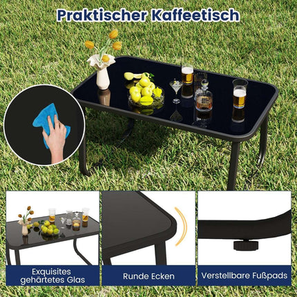 4-teiliges Gartenmöbel-Set mit Schaukelstühlen, Blau