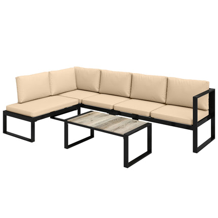 4-Piece Patio Sofa Set with Cushions and Table