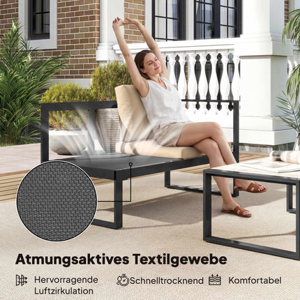 4-Piece Patio Sofa Set with Cushions and Table