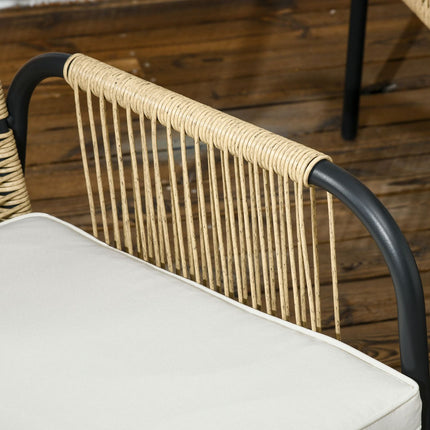 Gartenmöbel aus Polyrattan, Sofa, Stühle & Tisch, gelb