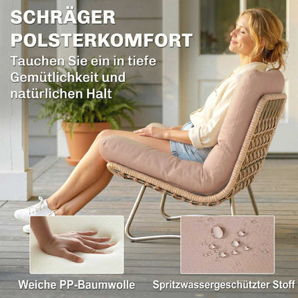4-Piece Polyrattan Garden Lounge Set with Cushions