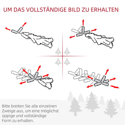 LED-Weihnachtsdekorationsset – Baum, Kranz, Girlande