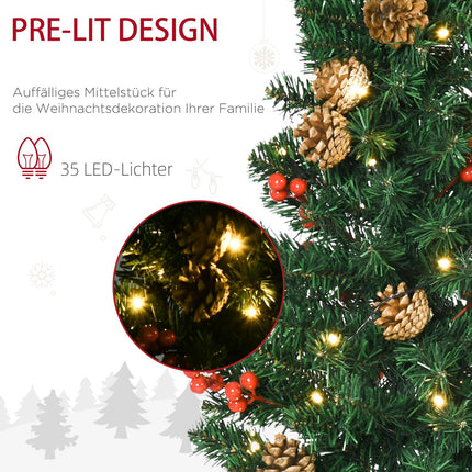 LED-Weihnachtsdekorationsset – Baum, Kranz, Girlande