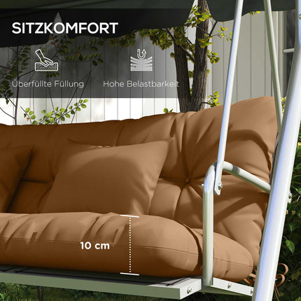 4-teiliges wasserabweisendes Sitzkissen-Set, 150x50 cm, Hellbraun