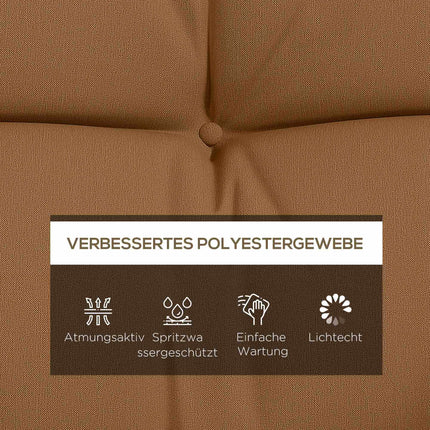 4-teiliges wasserabweisendes Sitzkissen-Set, 150x50 cm, Hellbraun