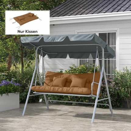 4-teiliges wasserabweisendes Sitzkissen-Set, 150x50 cm, Hellbraun