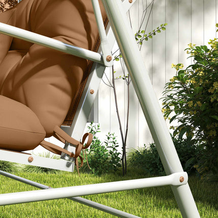 4-teiliges wasserabweisendes Sitzkissen-Set, 150x50 cm, Hellbraun