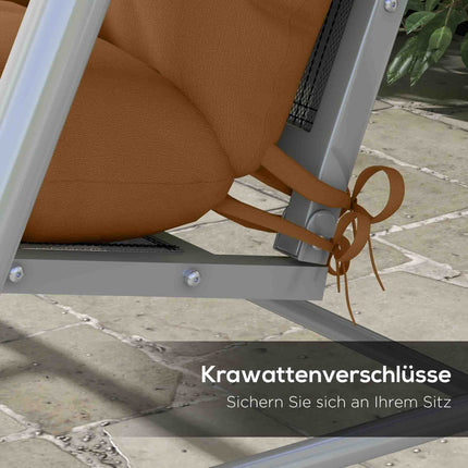 4-teiliges wasserabweisendes Sitzkissen-Set, 150x50 cm, Hellbraun