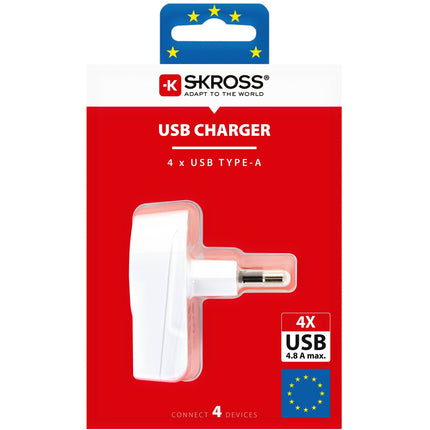 4-Port USB-Ladegerät EU