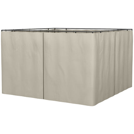 Beige 3x3M Gazebo Side Panels - Set of 4, Polyester