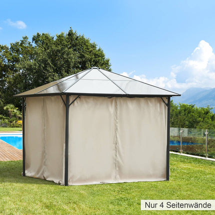 Beige 3x3M Gazebo Side Panels - Set of 4, Polyester