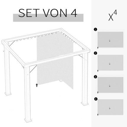Beige 3x3M Gazebo Side Panels - Set of 4, Polyester