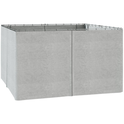 Gazebo side panels, light gray polyester, 3x4m, set of 4